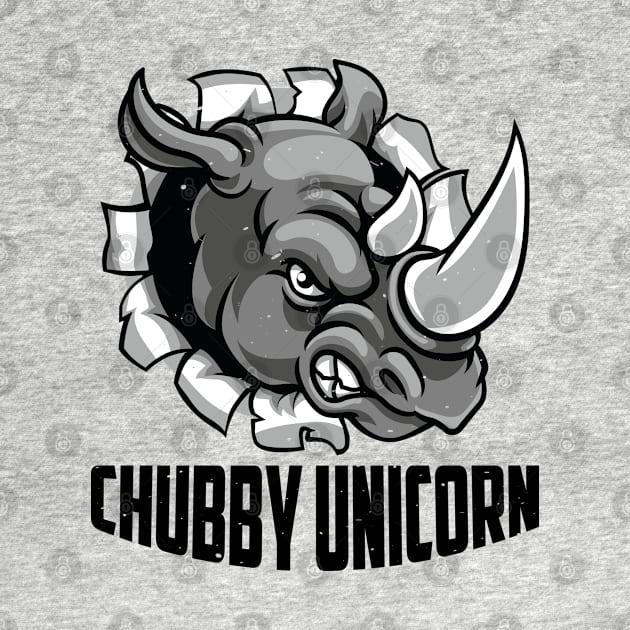 Angry Chubby Unicorn Rhino Gift by SPOKN